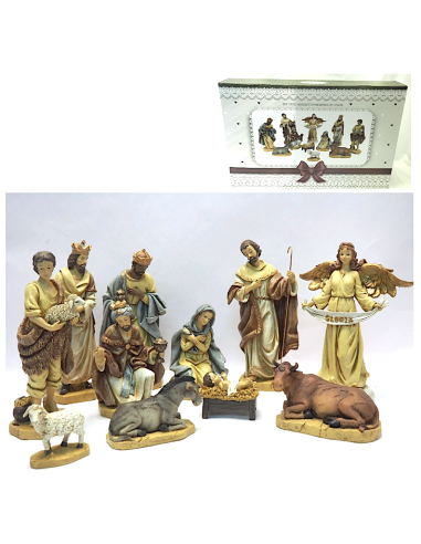 PERSONAGGI PRESEPE: vendita online Natività di Natale 11 pezzi H31cm, Statuine in Resina con Abiti, Sacra Famiglia, Re Magi, ...