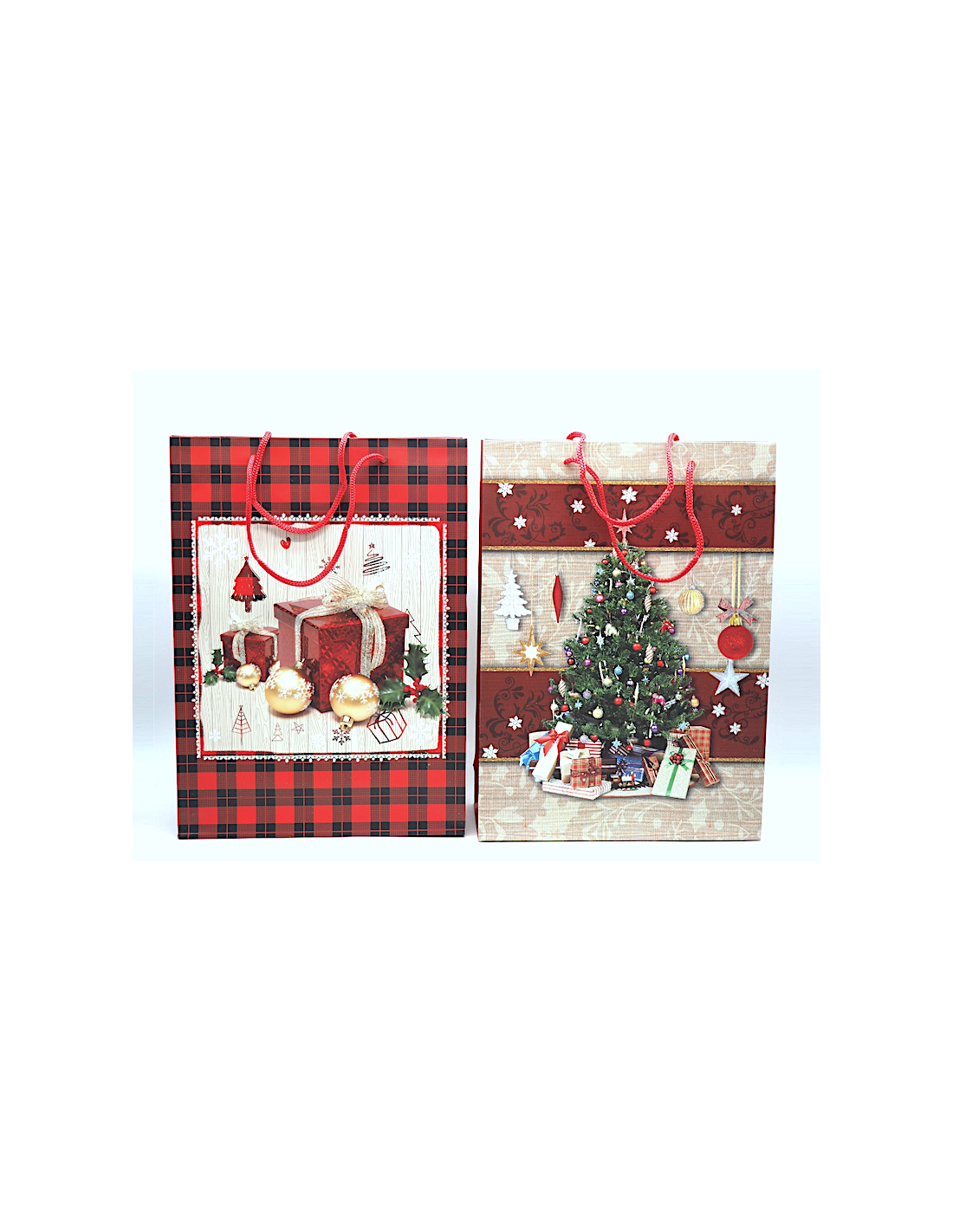 BUSTE E CARTE DA REGALO: vendita online Sacchetto Natalizio 34,5x25x8,5cm Assortito, Confezione Regalo Media Elegante e Riuti...