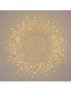 LUCI DI NATALE: vendita online Corona di Natale Tiglio Bianco ø60cm, 260 MicroLED Bianco Caldo, FlashLED Diamond, Appendibile...
