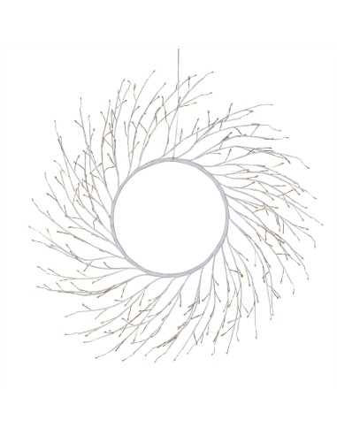 LUCI DI NATALE: vendita online Corona di Natale Tiglio Bianco ø60cm, 260 MicroLED Bianco Caldo, FlashLED Diamond, Appendibile...