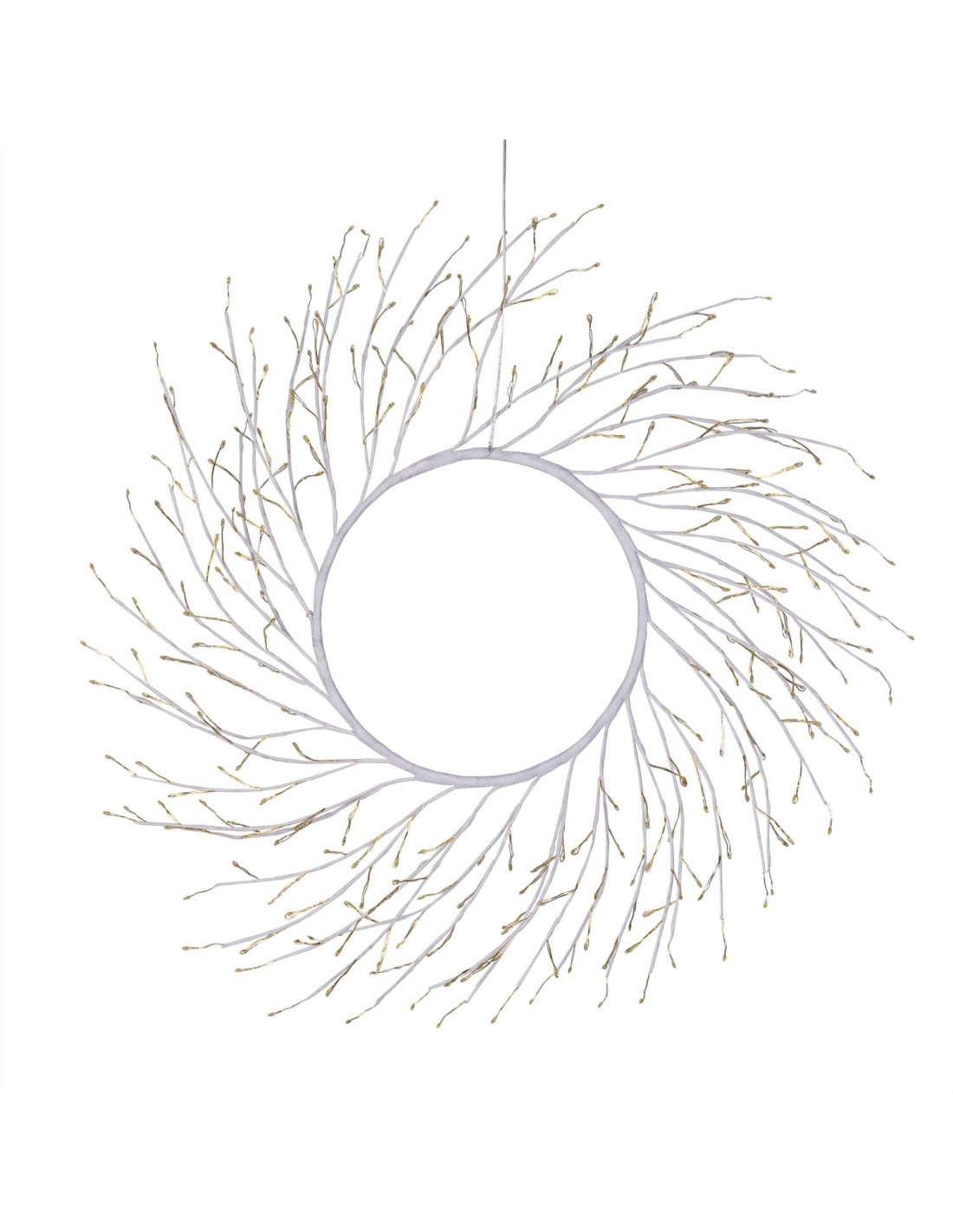 LUCI DI NATALE: vendita online Corona di Natale Tiglio Bianco ø60cm, 260 MicroLED Bianco Caldo, FlashLED Diamond, Appendibile...