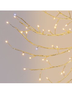 LUCI DI NATALE: vendita online Corona di Natale Tiglio Champagne ø45cm, 160 MicroLED Bianco Caldo e Bianco, FlashLED Diamond,... 2