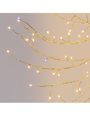LUCI DI NATALE: vendita online Corona di Natale Tiglio Champagne ø45cm, 160 MicroLED Bianco Caldo e Bianco, FlashLED Diamond,...