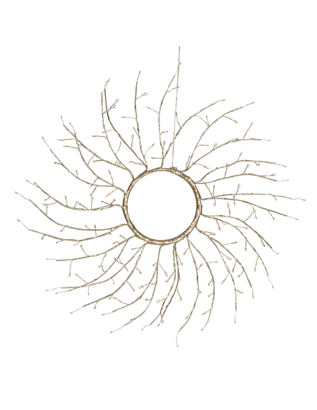 LUCI DI NATALE: vendita online Corona di Natale Tiglio Champagne ø45cm, 160 MicroLED Bianco Caldo e Bianco, FlashLED Diamond,...