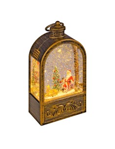 LUCI DI NATALE: vendita online Lanterna di Natale Arc Brunita Glitter LED H24cm, LED Bianco Caldo, Musica Natalizia, Batteria...