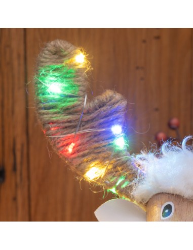 LUCI DI NATALE: vendita online Pecorenna di Natale H31cm, 50 MicroLED Dual Color Bianco Caldo e Multi, 9 Giochi di Luce, Time...