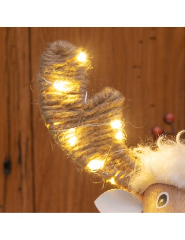 LUCI DI NATALE: vendita online Pecorenna di Natale H31cm, 50 MicroLED Dual Color Bianco Caldo e Multi, 9 Giochi di Luce, Time...