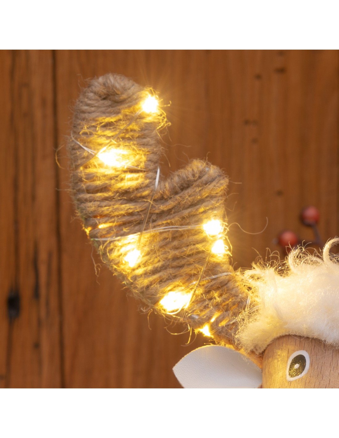 LUCI DI NATALE: vendita online Pecorenna di Natale H31cm, 50 MicroLED Dual Color Bianco Caldo e Multi, 9 Giochi di Luce, Time...