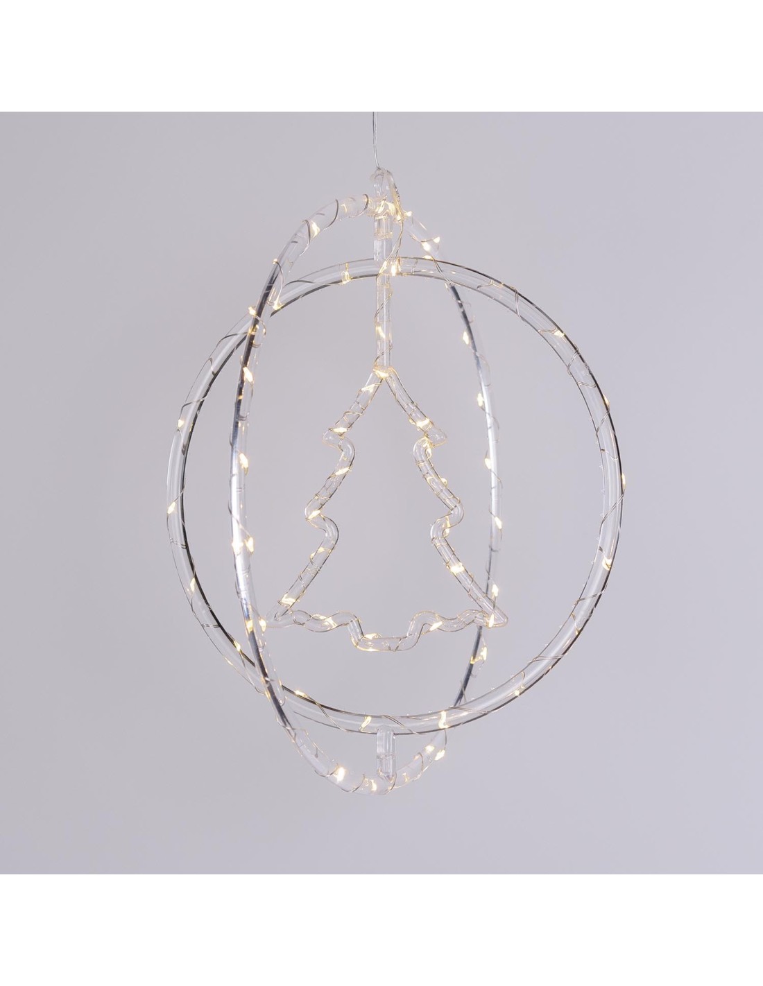 LUCI DI NATALE: vendita online Decorazione di Natale ø32cm PGS Crystal, Mix3 Soggetti Stella Fiocco Albero, MicroLED Bianco C...