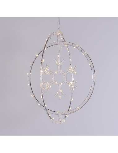 LUCI DI NATALE: vendita online Decorazione di Natale ø32cm PGS Crystal, Mix3 Soggetti Stella Fiocco Albero, MicroLED Bianco C...