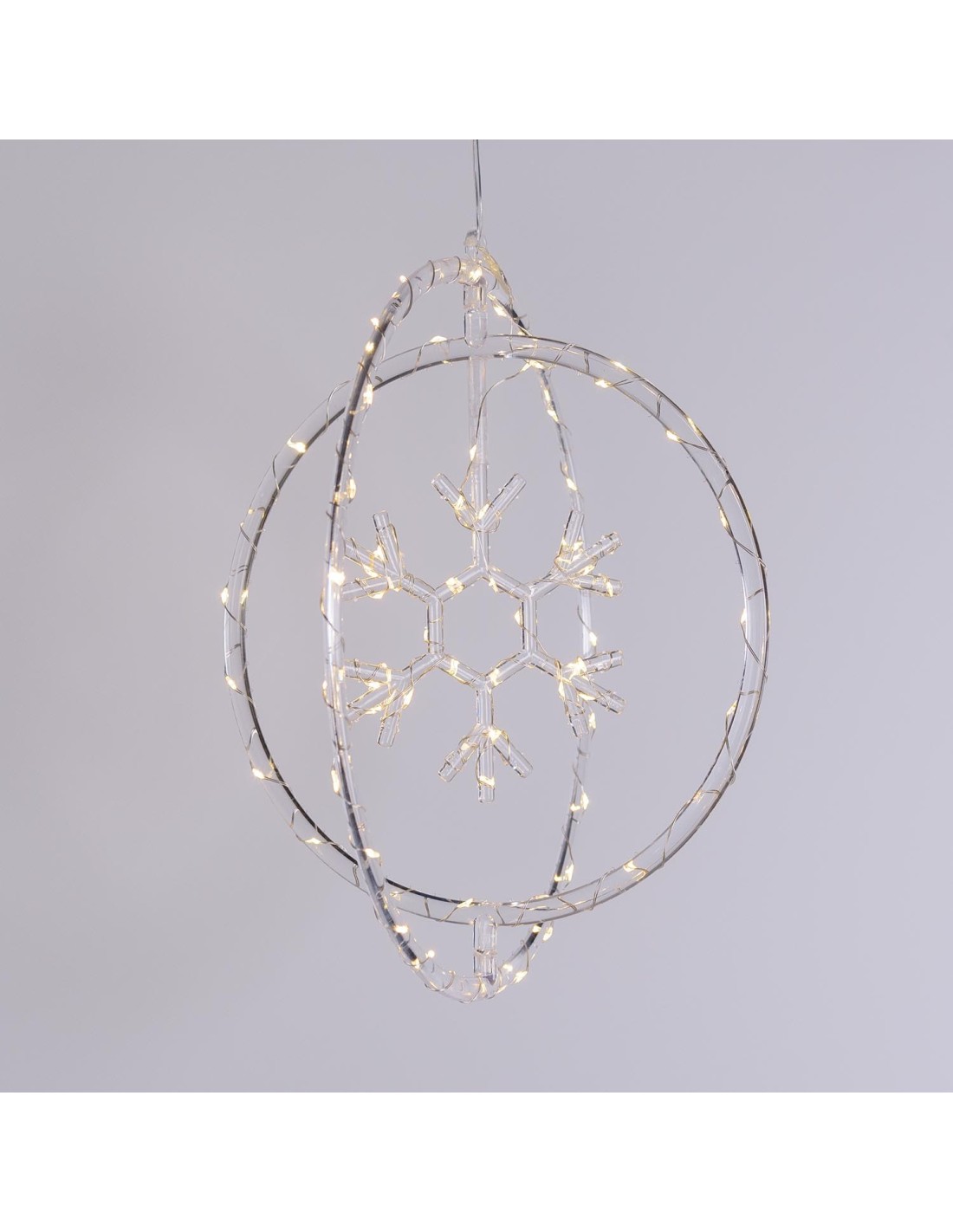 LUCI DI NATALE: vendita online Decorazione di Natale ø32cm PGS Crystal, Mix3 Soggetti Stella Fiocco Albero, MicroLED Bianco C...