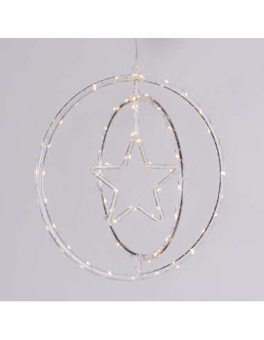 LUCI DI NATALE: vendita online Decorazione di Natale ø32cm PGS Crystal, Mix3 Soggetti Stella Fiocco Albero, MicroLED Bianco C...