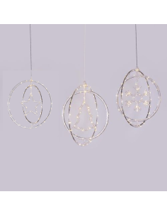 LUCI DI NATALE: vendita online Decorazione di Natale ø32cm PGS Crystal, Mix3 Soggetti Stella Fiocco Albero, MicroLED Bianco C...