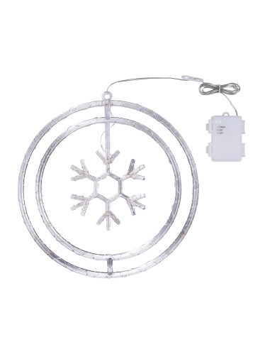 LUCI DI NATALE: vendita online Decorazione di Natale ø32cm PGS Crystal, Mix3 Soggetti Stella Fiocco Albero, MicroLED Bianco C...