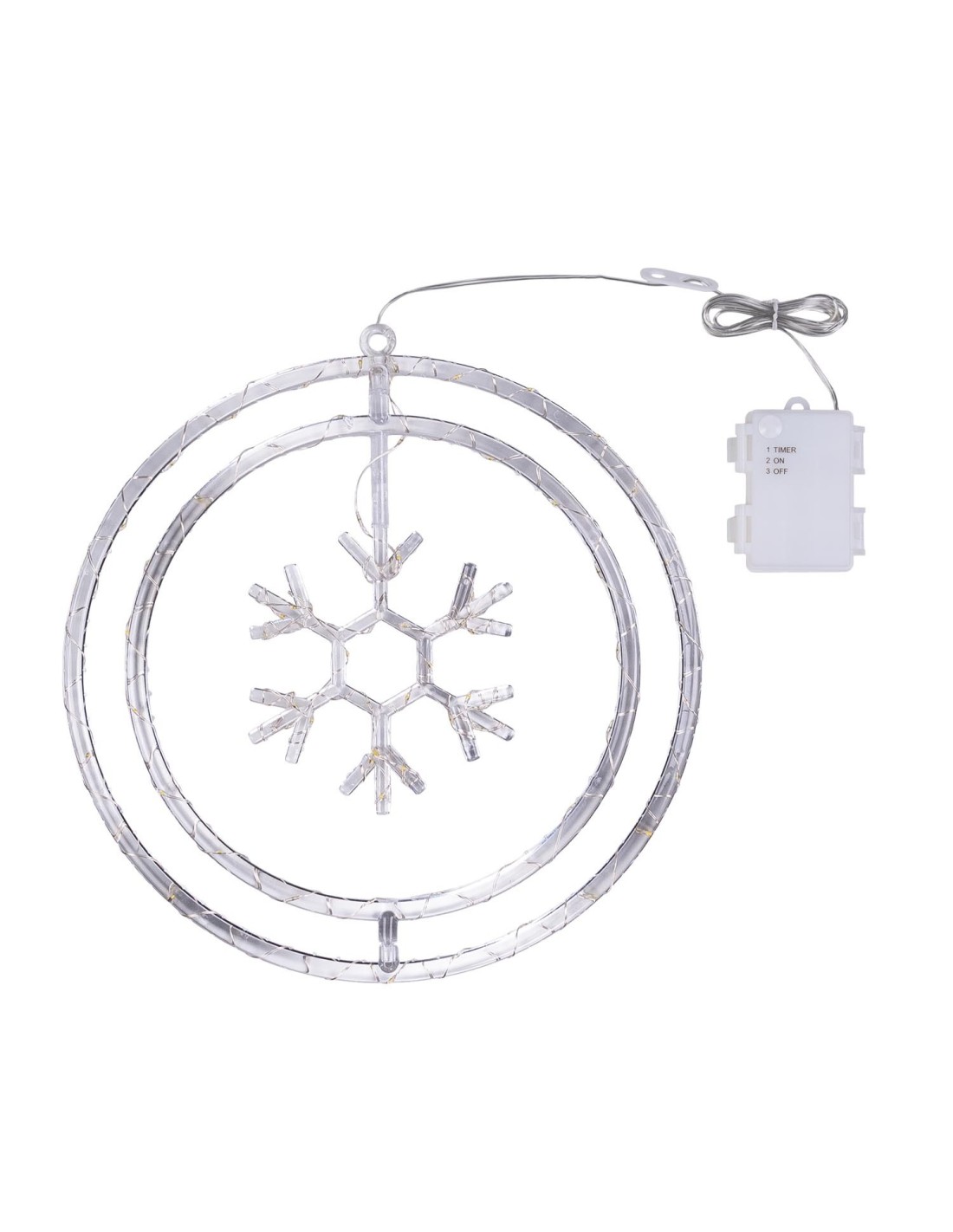 LUCI DI NATALE: vendita online Decorazione di Natale ø32cm PGS Crystal, Mix3 Soggetti Stella Fiocco Albero, MicroLED Bianco C...