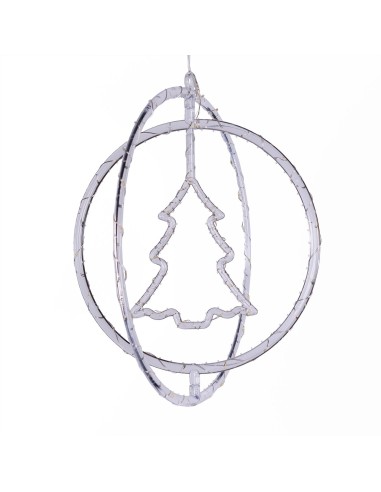 LUCI DI NATALE: vendita online Decorazione di Natale ø32cm PGS Crystal, Mix3 Soggetti Stella Fiocco Albero, MicroLED Bianco C...