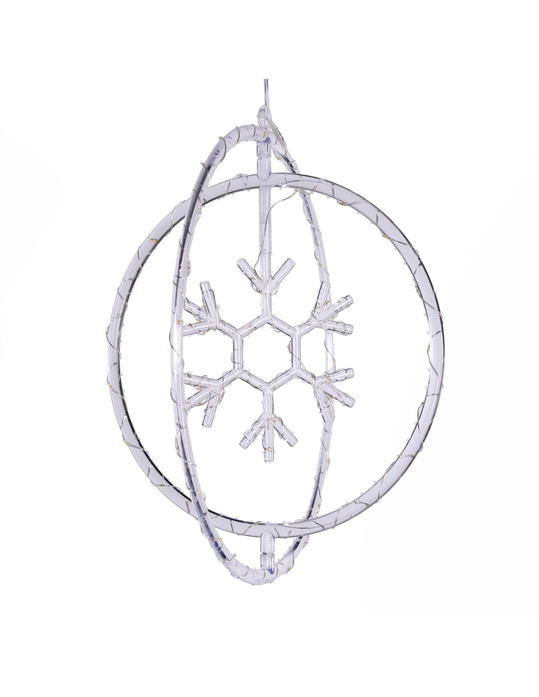 LUCI DI NATALE: vendita online Decorazione di Natale ø32cm PGS Crystal, Mix3 Soggetti Stella Fiocco Albero, MicroLED Bianco C...
