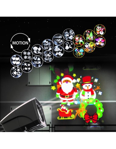LUCI DI NATALE: vendita online Proiettore Garden LED Oscar, 12 Soggetti Intercambiabili, Effetto Rotante, 4x3W LED Bianco, Es...