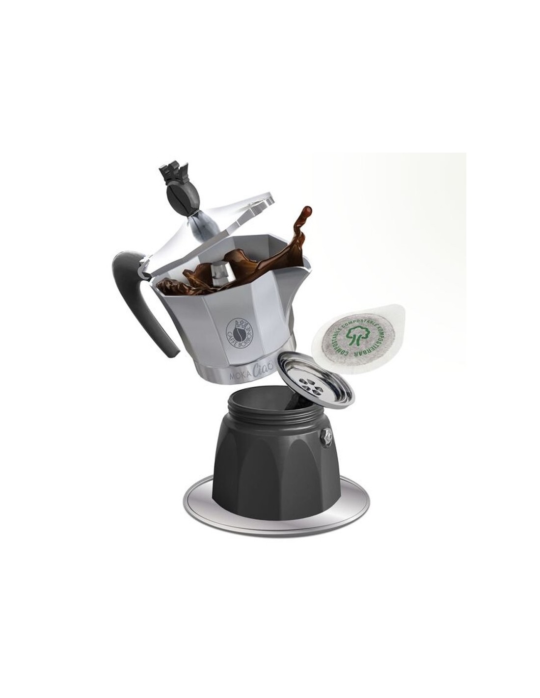 CAFFETTIERE ELETTRICHE: vendita online MokaCiao Induzione – Moka a Cialde per Piani a Induzione 3 Tazze (con 15 cialde omaggi...