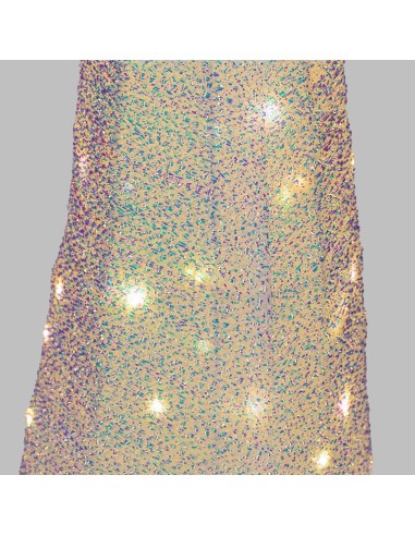 LUCI DI NATALE: vendita online Set 3 Coni di Natale IWR 3D H80-60-40cm, Tessuto Bianco Iridescente, 120 LED Bianco Caldo, Tim...