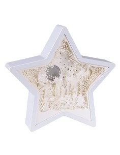 LUCI DI NATALE: vendita online Decorazione di Natale Papercut Silhouette Stella 23cm, Mix3 Modelli, LED Bianco Caldo e Blu Ef... 2