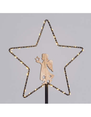 LUCI DI NATALE: vendita online Stella di Natale MPK con Base H32cm, Mix2 Modelli Angelo o Renna, MicroLED Bianco Caldo, Timer...