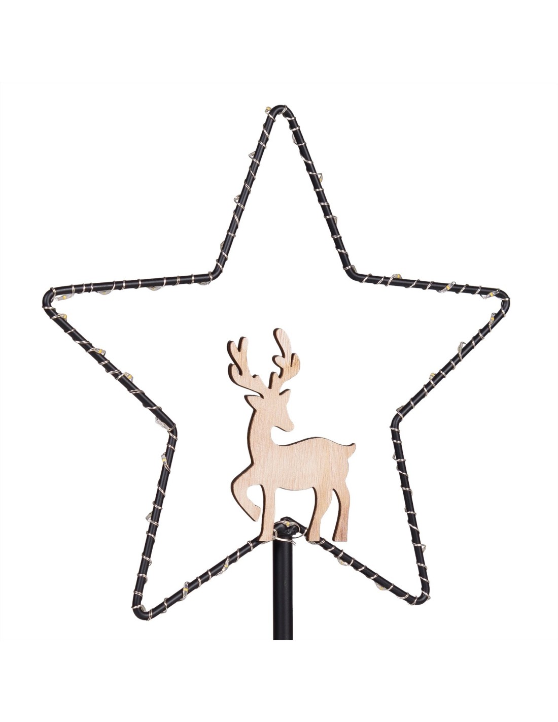 LUCI DI NATALE: vendita online Stella di Natale MPK con Base H32cm, Mix2 Modelli Angelo o Renna, MicroLED Bianco Caldo, Timer...