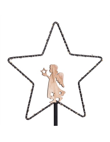 LUCI DI NATALE: vendita online Stella di Natale MPK con Base H32cm, Mix2 Modelli Angelo o Renna, MicroLED Bianco Caldo, Timer...