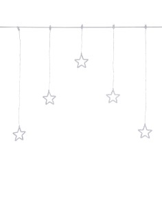 LUCI DI NATALE: vendita online Window Light di Natale 5 Stelle PSG 100x95cm, 79 MicroLED Bianco Caldo, Timer 8h, Batteria, Pl...