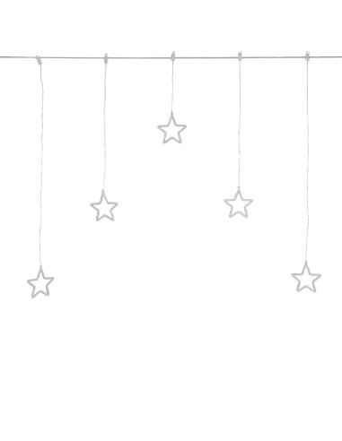 LUCI DI NATALE: vendita online Window Light di Natale 5 Stelle PSG 100x95cm, 79 MicroLED Bianco Caldo, Timer 8h, Batteria, Pl...