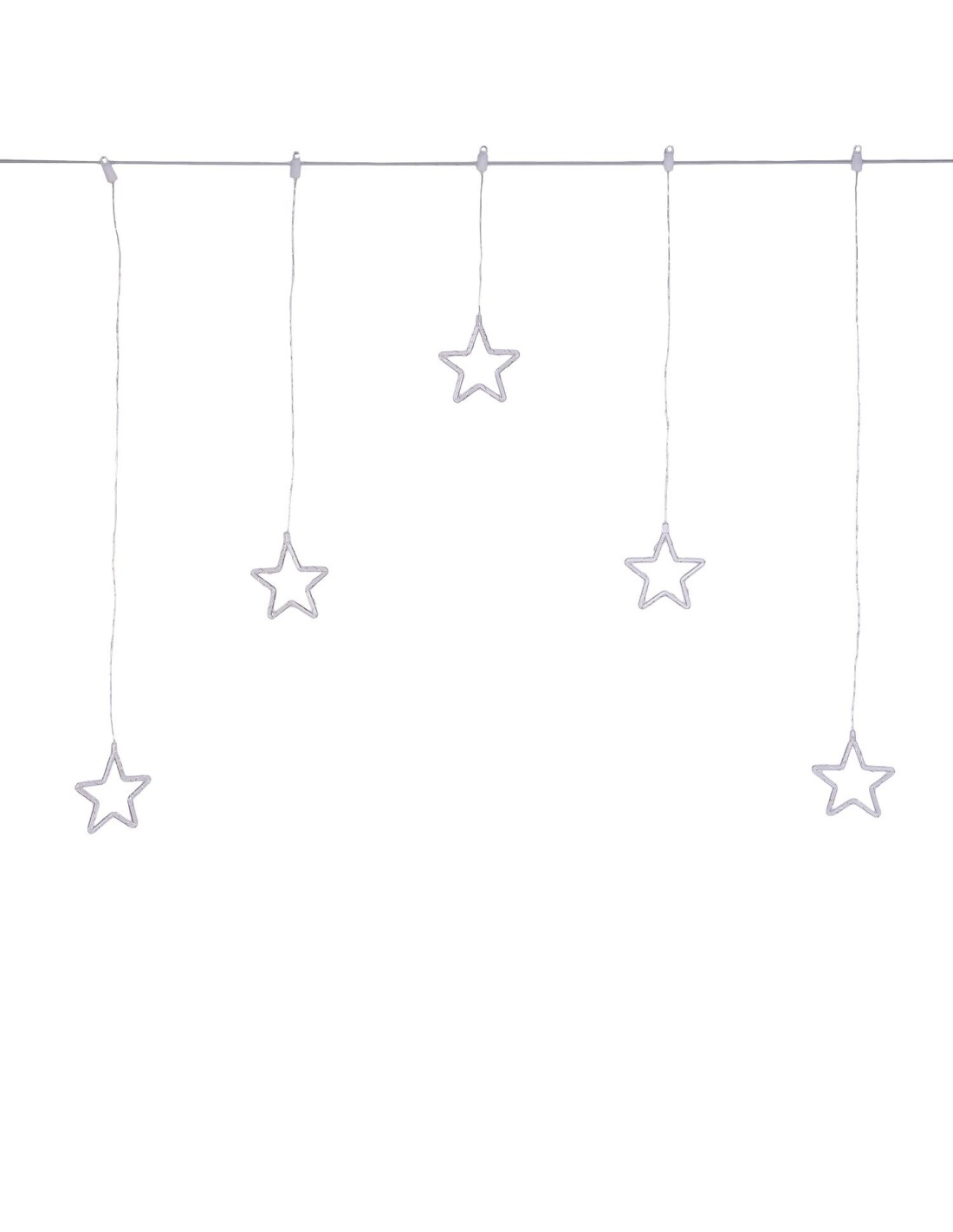 LUCI DI NATALE: vendita online Window Light di Natale 5 Stelle PSG 100x95cm, 79 MicroLED Bianco Caldo, Timer 8h, Batteria, Pl...