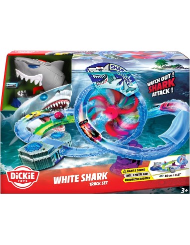 GIOCHI BOY: vendita online PISTA DA CORSA WHITE SHARK, AUTO GIOCATTOLO IN METALLO, LUCI E SUONI, +3 ANNI in offerta