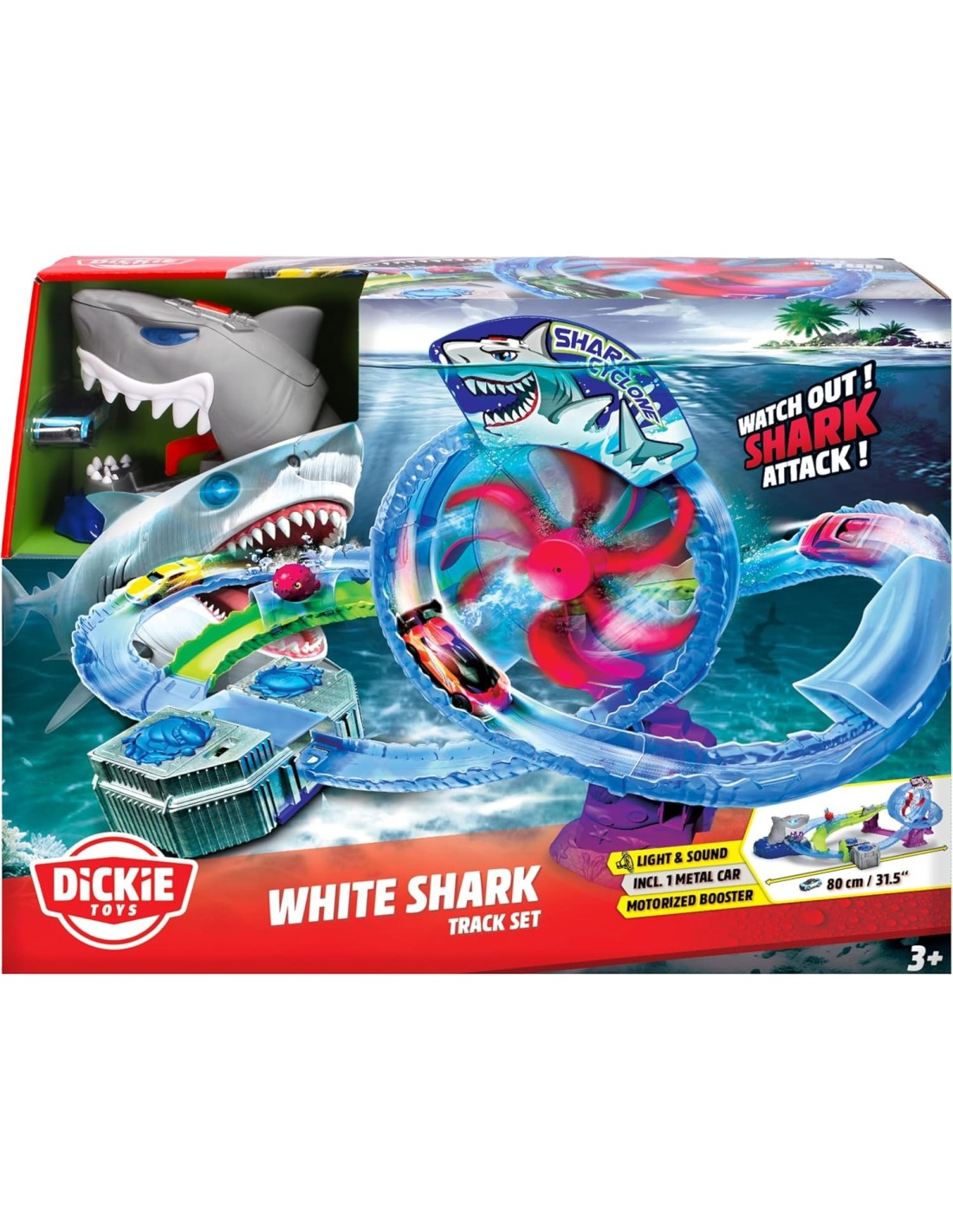 GIOCHI BOY: vendita online PISTA DA CORSA WHITE SHARK, AUTO GIOCATTOLO IN METALLO, LUCI E SUONI, +3 ANNI in offerta