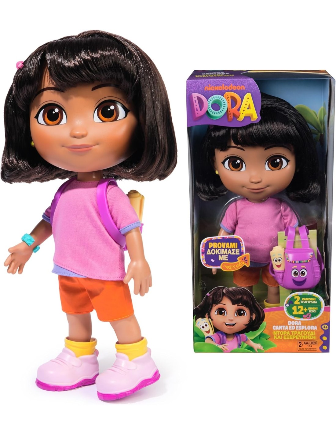 GIOCATTOLO PUBBLICIZZATO: vendita online DORA, BAMBOLA CANTA ED ESPLORA, MUSICA, SUONI, FRASI BILINGUE, ABITI E ACCESSORI, 3+...