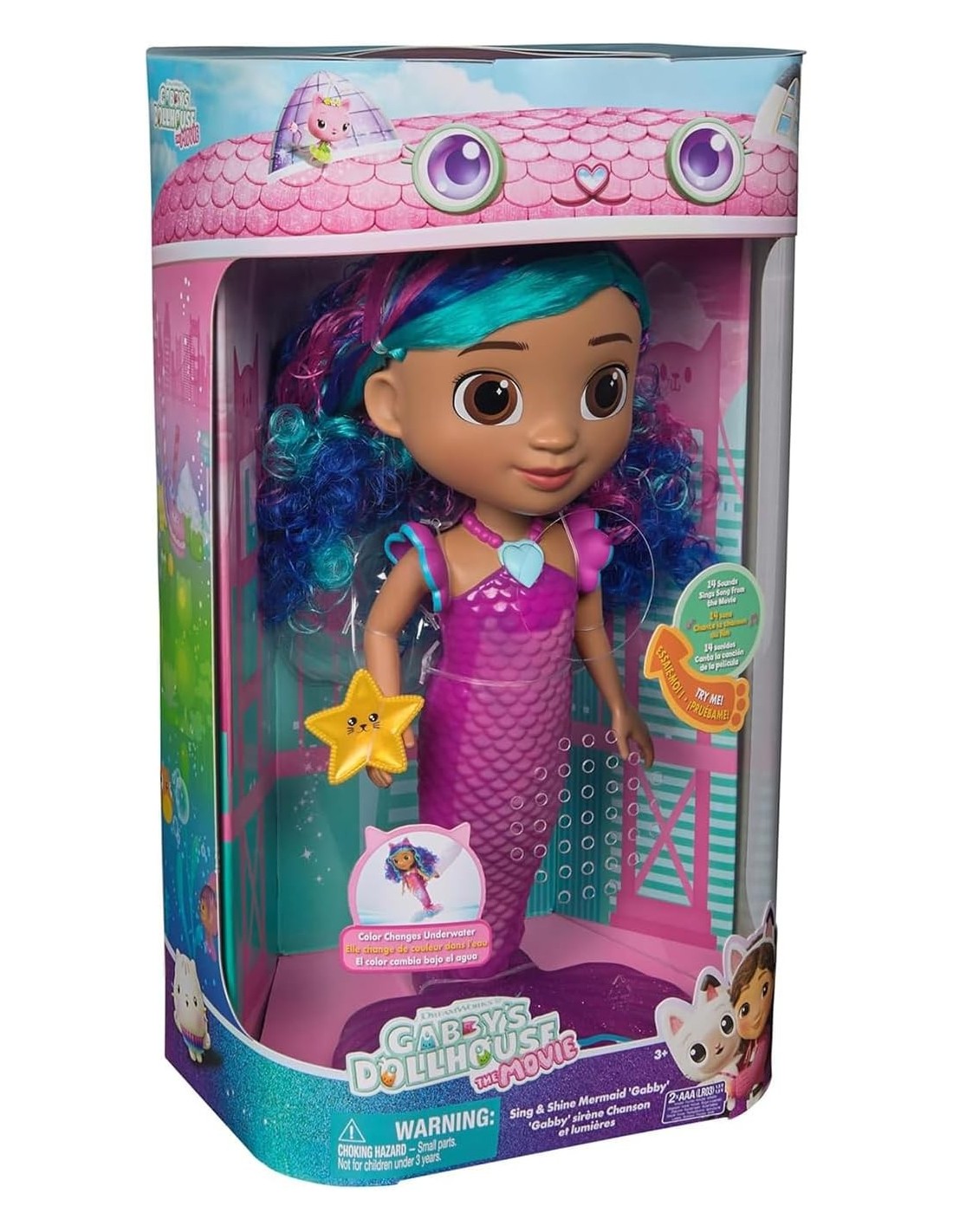 GIOCATTOLO PUBBLICIZZATO: vendita online BAMBOLA GABBY SIRENA SING SHINE, IMPERMEABILE CON LUCI E SUONI, 3+ ANNI in offerta