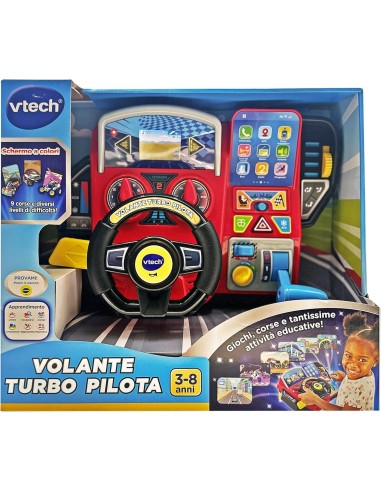 PRESCOLARI: vendita online VOLANTE TURBO PILOTA, CRUSCOTTO INTERATTIVO, 20 GIOCHI EDUCATIVI, 9 CIRCUITI, SCHERMO LCD, 3-8 ANN...