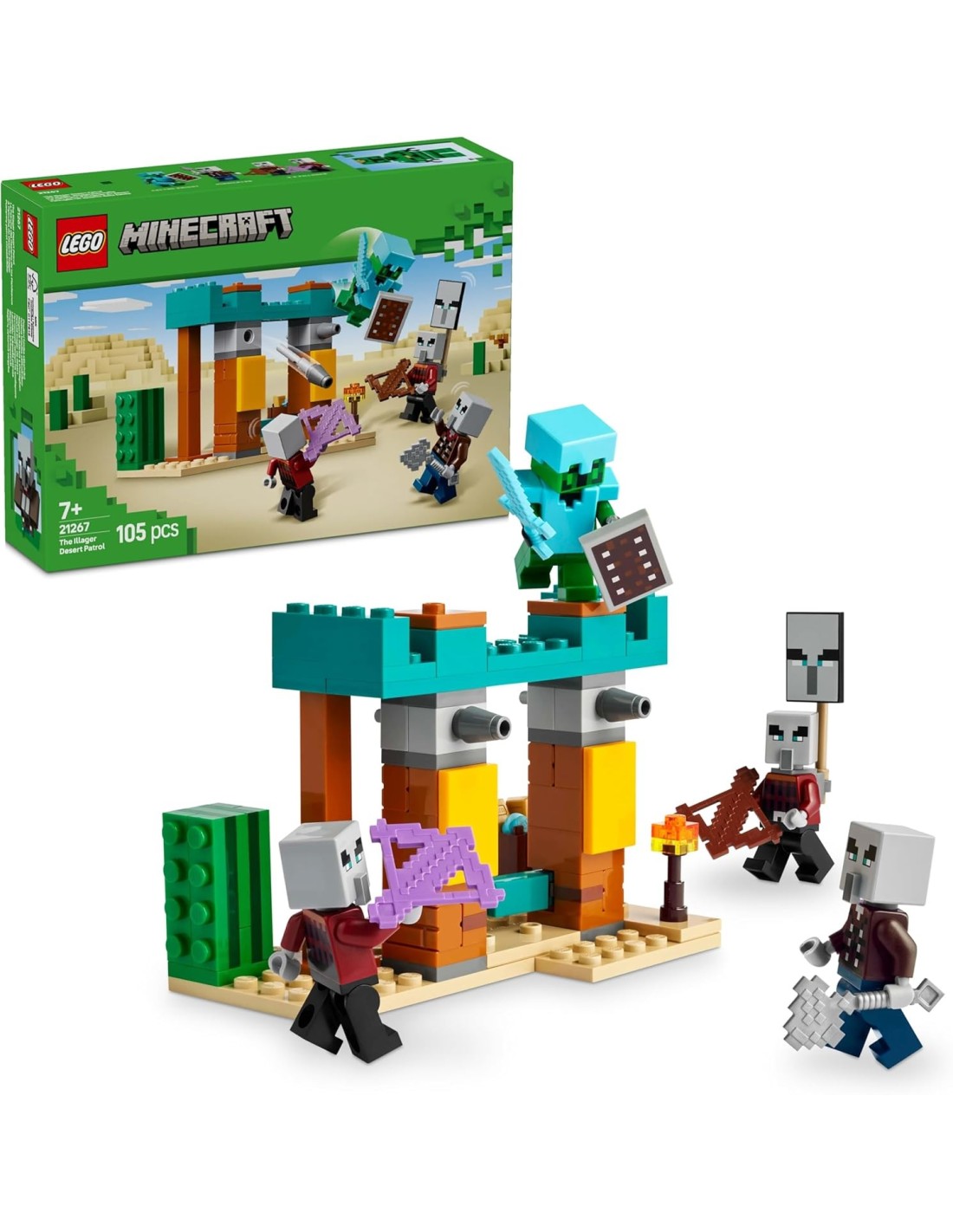 GIOCATTOLO PUBBLICIZZATO: vendita online LEGO MINECRAFT, PATTUGLIA NEL DESERTO DELLA BESTIA, GIOCATTOLO DA COSTRUIRE CON FIGU...
