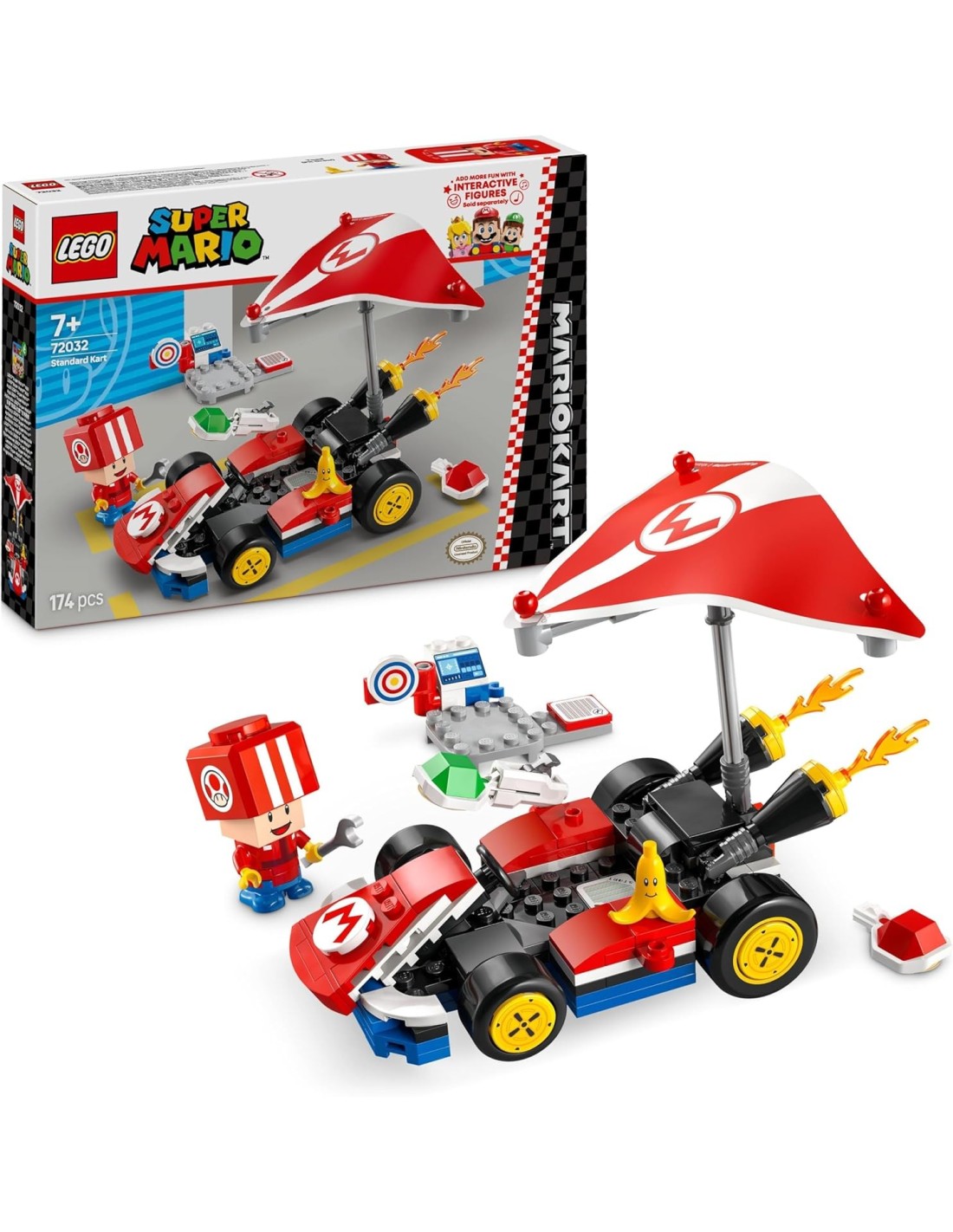 GIOCATTOLO PUBBLICIZZATO: vendita online LEGO SUPER MARIO, KART STANDARD, MACCHINA DA COSTRUIRE CON TOAD, 7+ ANNI in offerta