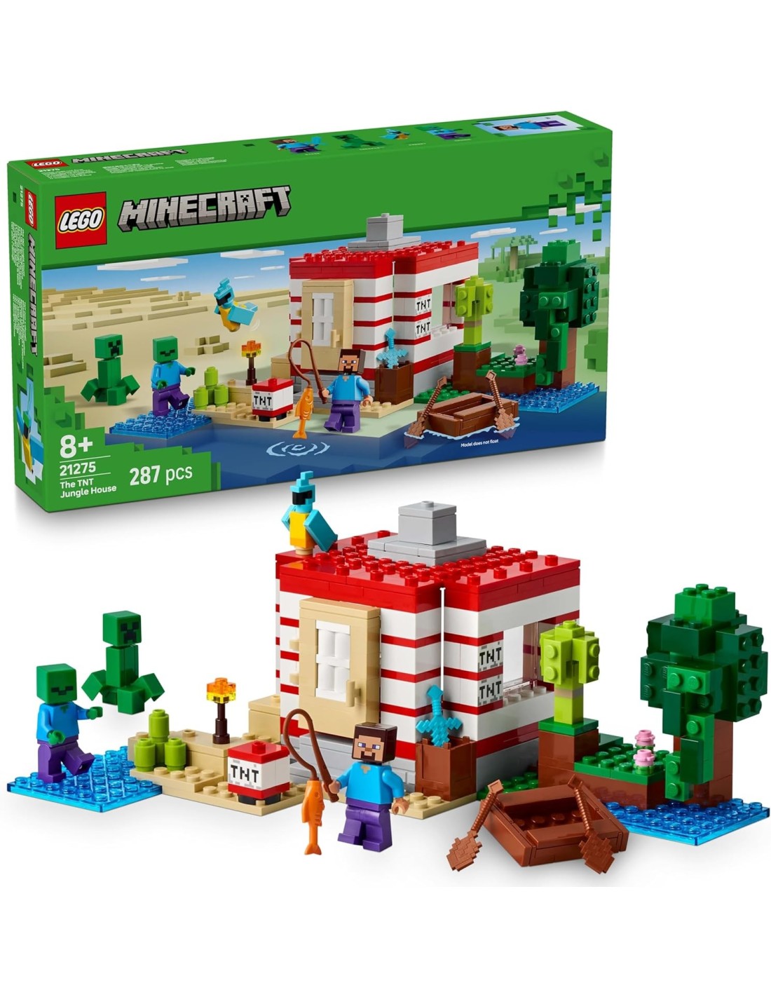 GIOCATTOLO PUBBLICIZZATO: vendita online LEGO MINECRAFT, CASA ESPLOSIVA NELLA GIUNGLA, GIOCATTOLO INTERATTIVO CON FIGURE E TN...