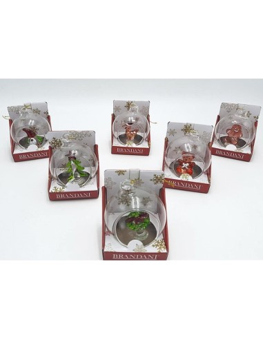 SFERE E PENDAGLI: vendita online Decorazione pallina di Natale soggetti assortiti in vetro Brandani - La magia di Natale a ca...