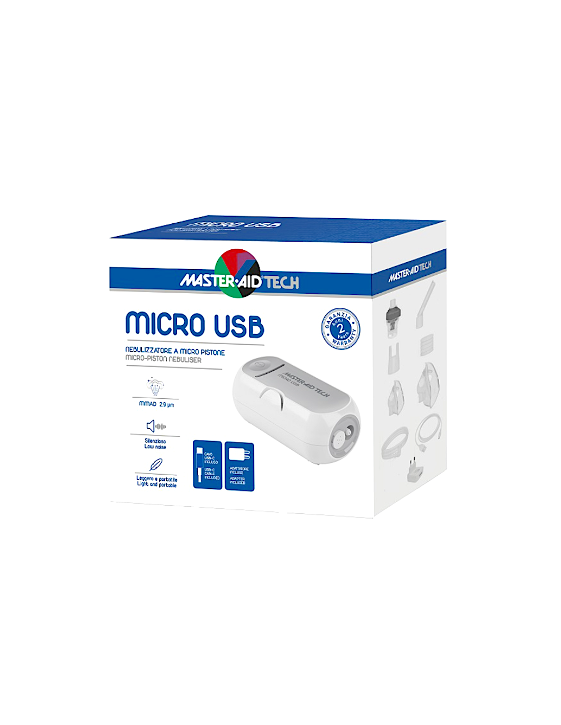 Master-Aid Tech Micro USB Nebulizzatore a Pistone per Aerosolterapia – shopincasa.it