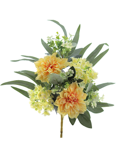 MAZZO 5541-02 DALIE/ORTENSIE GIALLE CON BOCCIOLI