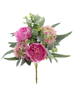 MAZZO 5545-07 PEONIE/ORTENSIE FUCSIA CON BOCCIOLI