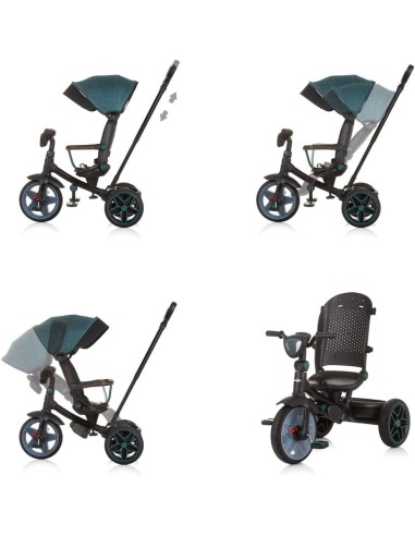BICI - PRIMI PASSI - AUTO: vendita online TRICICLO, CHIPOLINO DERBY TEAL 2 IN 1, OTTANIO, 18 MESI, 80X50X105 CM in offerta