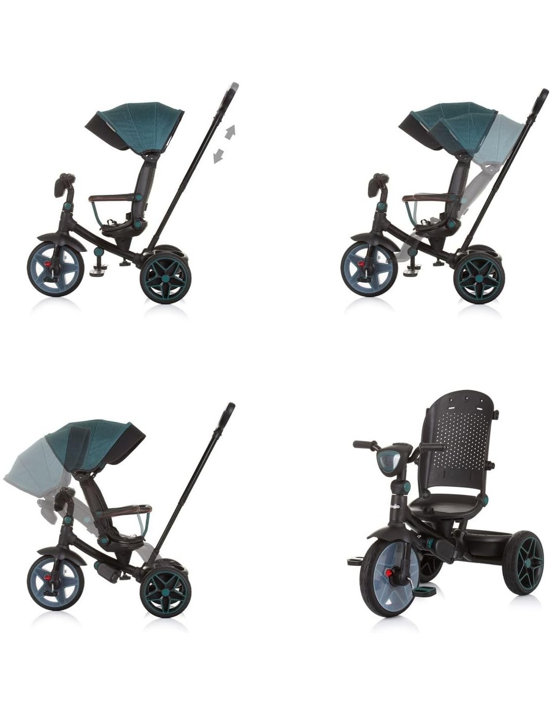 BICI - PRIMI PASSI - AUTO: vendita online TRICICLO, CHIPOLINO DERBY TEAL 2 IN 1, OTTANIO, 18 MESI, 80X50X105 CM in offerta