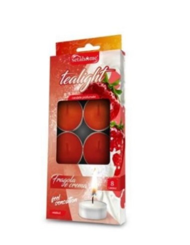 CONF 8 T-LIGHT 40363 10GR FRAGOLA CREMA