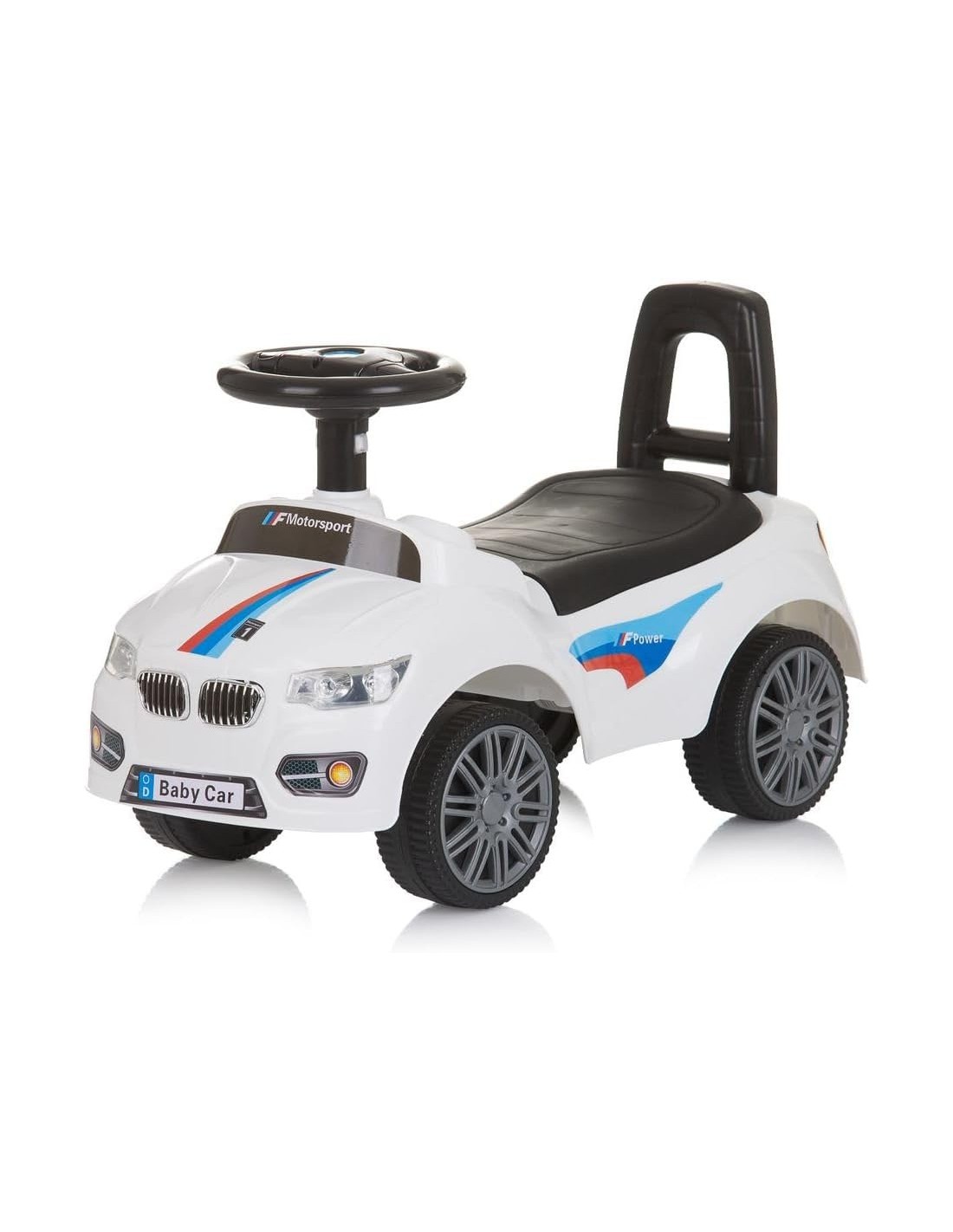 BICI - PRIMI PASSI - AUTO: vendita online AUTO CAVALCABILE, BAMBINI, SPRINTER, BIANCO, CON MUSICA, SPAZIO SOTTO SEDILE in off...