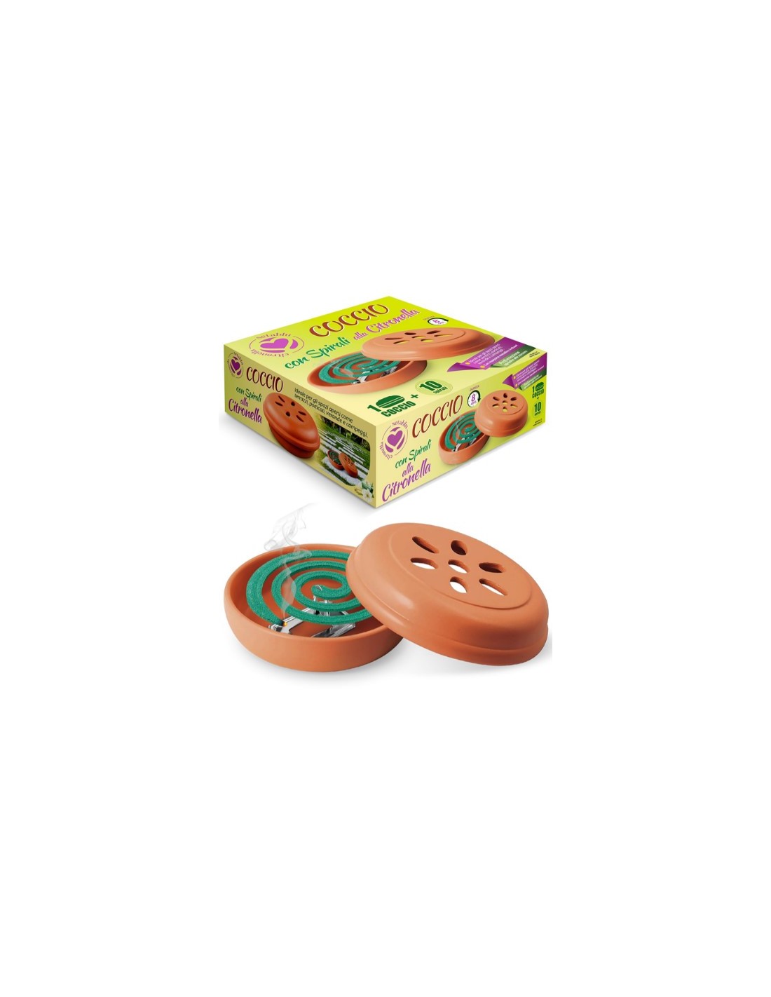 COCCIO TERRACOTTA+10 SPIRALI CITRONELLA