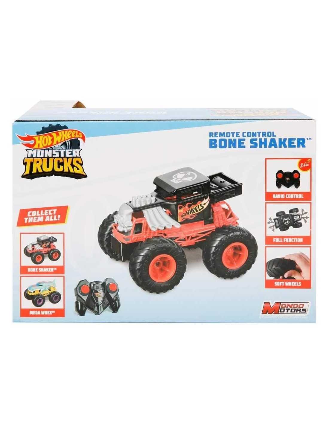 GIOCHI BOY: vendita online HOT WHEELS, RC MONSTER TRUCK, BONE SHAKER, AUTO TELECOMANDATA, 2.4 GHZ, ROSSO NERO in offerta