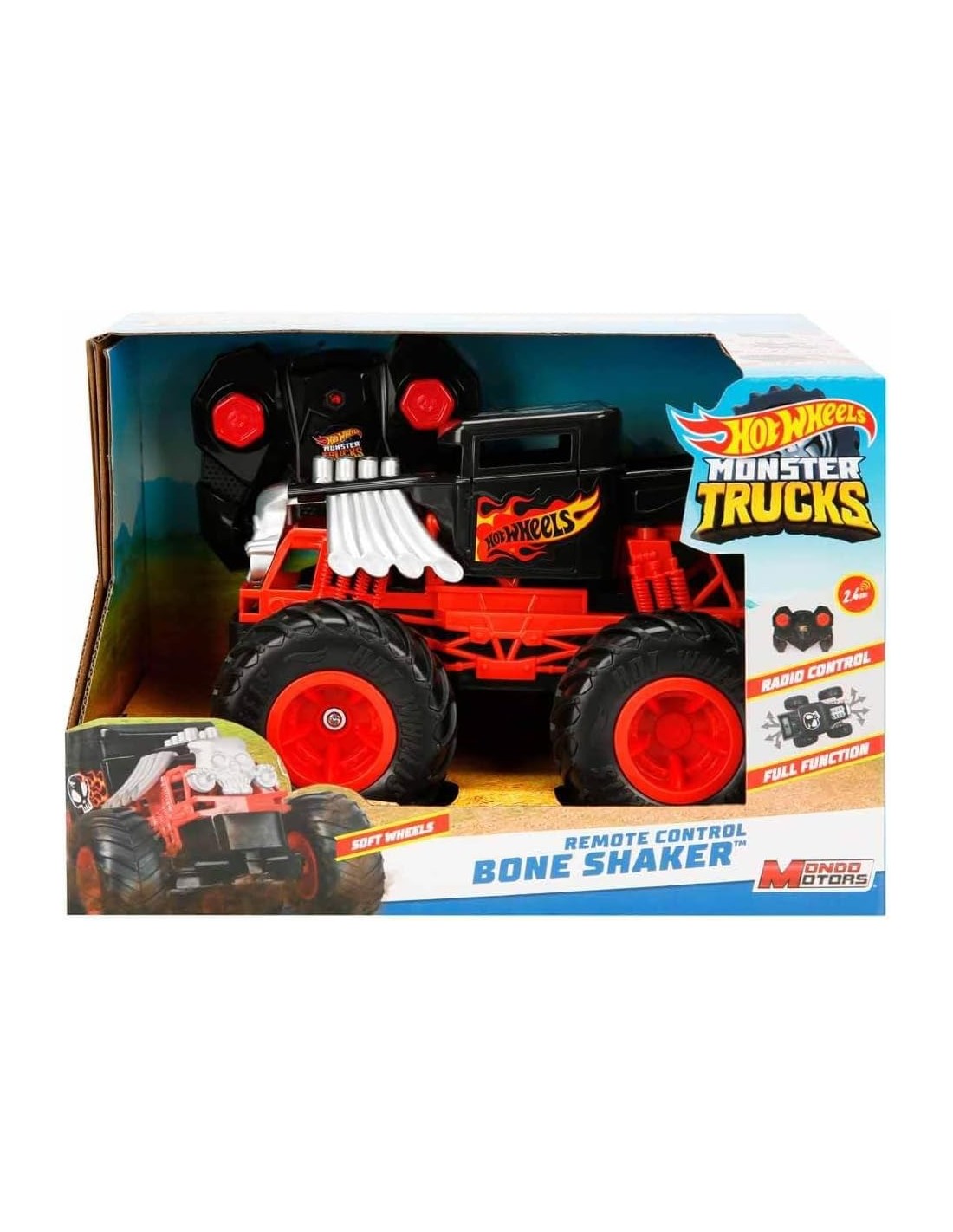 GIOCHI BOY: vendita online HOT WHEELS, RC MONSTER TRUCK, BONE SHAKER, AUTO TELECOMANDATA, 2.4 GHZ, ROSSO NERO in offerta